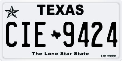 TX license plate CIE9424