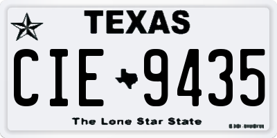 TX license plate CIE9435