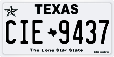 TX license plate CIE9437