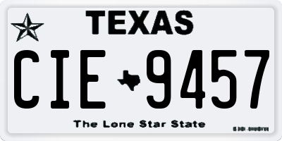 TX license plate CIE9457