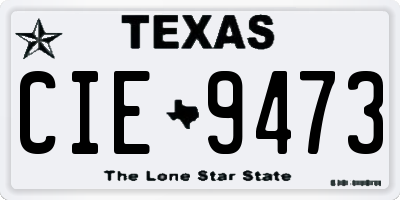 TX license plate CIE9473