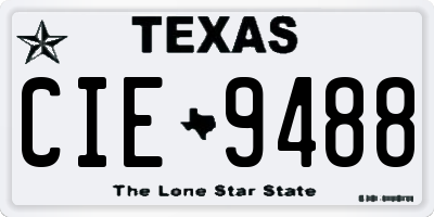 TX license plate CIE9488