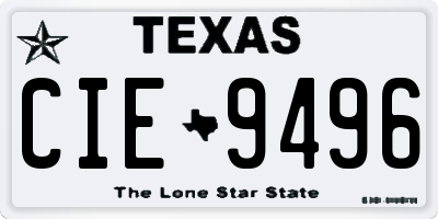 TX license plate CIE9496