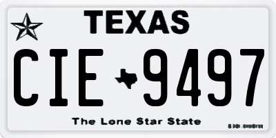 TX license plate CIE9497