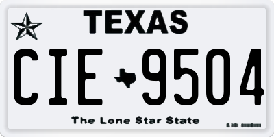 TX license plate CIE9504
