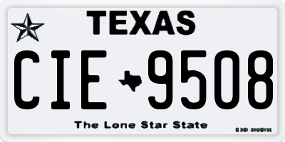 TX license plate CIE9508