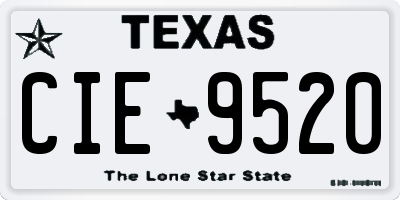 TX license plate CIE9520