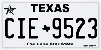 TX license plate CIE9523