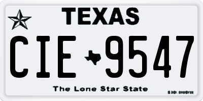 TX license plate CIE9547