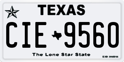 TX license plate CIE9560