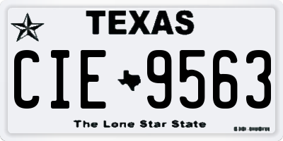 TX license plate CIE9563