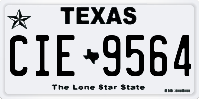 TX license plate CIE9564