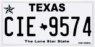 TX license plate CIE9574