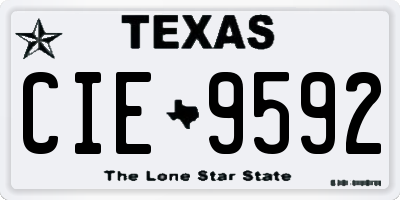 TX license plate CIE9592
