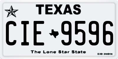 TX license plate CIE9596