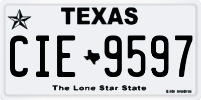 TX license plate CIE9597