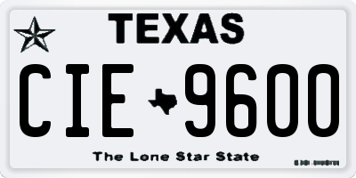 TX license plate CIE9600
