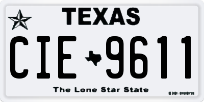 TX license plate CIE9611