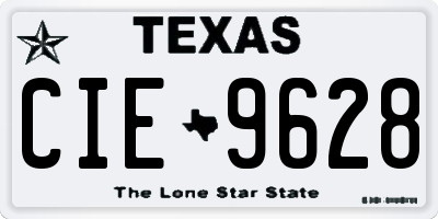 TX license plate CIE9628