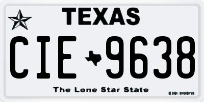 TX license plate CIE9638