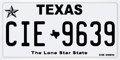 TX license plate CIE9639