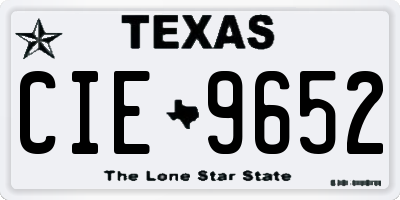 TX license plate CIE9652