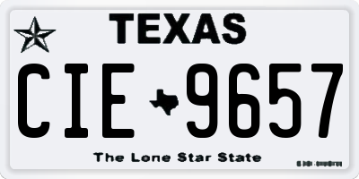 TX license plate CIE9657