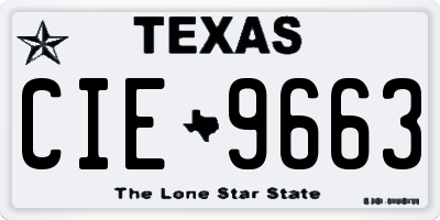 TX license plate CIE9663