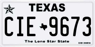 TX license plate CIE9673