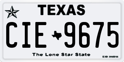 TX license plate CIE9675