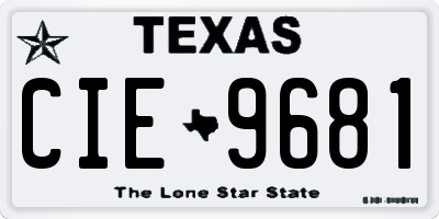 TX license plate CIE9681