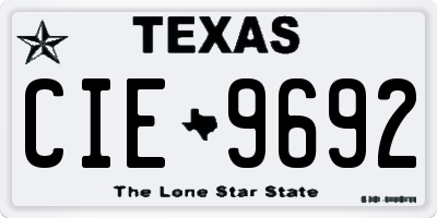 TX license plate CIE9692