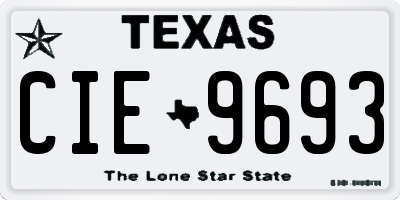 TX license plate CIE9693