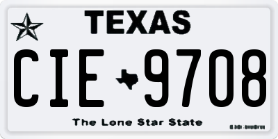 TX license plate CIE9708