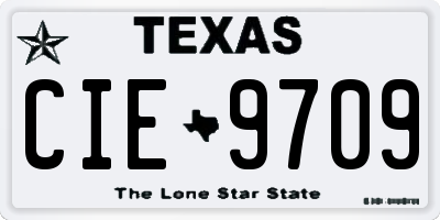 TX license plate CIE9709