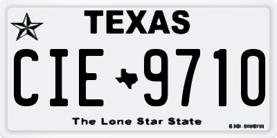 TX license plate CIE9710