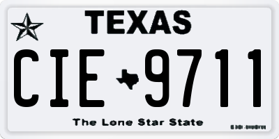 TX license plate CIE9711