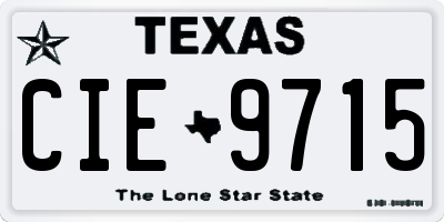 TX license plate CIE9715