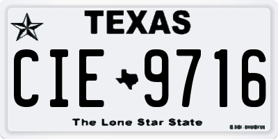 TX license plate CIE9716