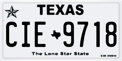 TX license plate CIE9718