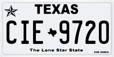 TX license plate CIE9720
