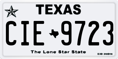 TX license plate CIE9723