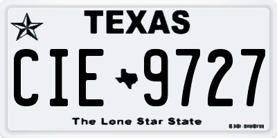 TX license plate CIE9727