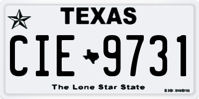 TX license plate CIE9731
