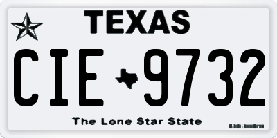 TX license plate CIE9732