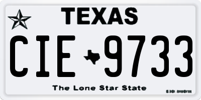 TX license plate CIE9733