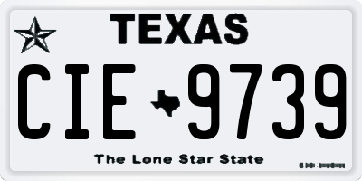 TX license plate CIE9739