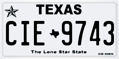 TX license plate CIE9743