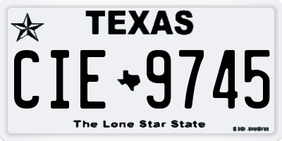 TX license plate CIE9745