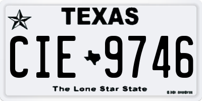 TX license plate CIE9746